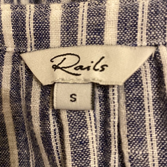 Rails Jasmine Tibet stripe Blue and White Long Sleeve Dress. Size S - Picture 4 of 9